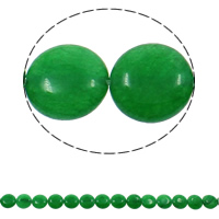 Malaysia Jade Perle, flache Runde, natürlich, 16x6mm, Bohrung:ca. 1.5mm, ca. 25PCs/Strang, verkauft per ca. 14.9 ZollInch Strang