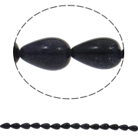 Blue Goldstone Beads, Traan, natuurlijk, 8x13mm, Gat:Ca 1.5mm, Ca 33pC's/Strand, Per verkocht Ca 16.5 inch Strand