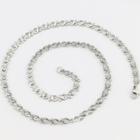 Stainless Steel Chain Ogrlica, Nehrđajući čelik, izvorna boja, 3mm, Dužina Približno 19.6 inčni, 20pramenovi/Lot, Prodano By Lot