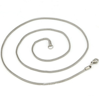 Stainless Steel Chain halskæde, oprindelige farve, 1.80mm, Længde Ca. 19.6 inch, 15Strands/Lot, Solgt af Lot