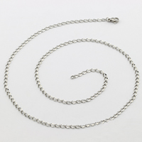 Stainless Steel Chain halskæde, forskellig størrelse for valg, oprindelige farve, Længde Ca. 19.6 inch, 30Strands/Lot, Solgt af Lot