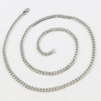 Stainless Steel Chain Ogrlica, Nehrđajući čelik, različite veličine za izbor & rubnik lanac, izvorna boja, Dužina Približno 19.6 inčni, 20pramenovi/Lot, Prodano By Lot