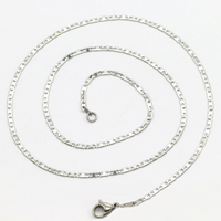 Stainless Steel Chain Ogrlica, Nehrđajući čelik, različite veličine za izbor & Mariner lanac, izvorna boja, Dužina Približno 19.6 inčni, 20pramenovi/Lot, Prodano By Lot