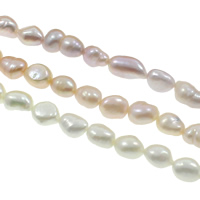 Barock odlad sötvattenspärla pärlor, Freshwater Pearl, naturlig, fler färger för val, Grade AA, 9-10mm, Hål:Ca 0.8mm, Såld Per Ca 15.3 inch Strand