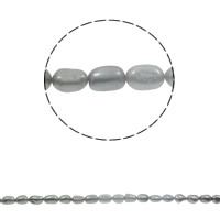 Barok ferskvandskulturperle Beads, Ferskvandsperle, grå, Grade AAA, 7-8mm, Hole:Ca. 0.8mm, Solgt Per Ca. 15.7 inch Strand