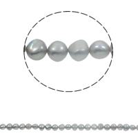 Perles nacres baroques de culture d'eau douce , perle d'eau douce cultivée, gris, grade AAA, 7-8mm, Trou:Environ 0.8mm, Vendu par Environ 15.7 pouce brin