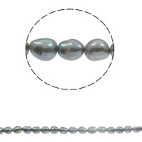 Barok ferskvandskulturperle Beads, Ferskvandsperle, grå, Grade AA, 8-9mm, Hole:Ca. 0.8mm, Solgt Per Ca. 15.3 inch Strand