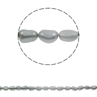 Perles nacres baroques de culture d'eau douce , perle d'eau douce cultivée, gris, grade AAA, 8-9mm, Trou:Environ 0.8mm, Vendu par Environ 15.7 pouce brin