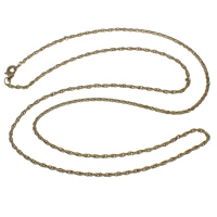 Iron halskæde Chain, Jern, antik bronze farve forgyldt, reb kæde, nikkel, bly & cadmium fri, 2mm, Solgt Per Ca. 29.5 inch Strand