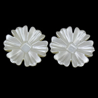 ABS Plastic Pearl Cabochon Flower flat back white Approx Sold By Bag