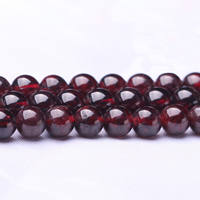 Naturlig granat perler, Garnet, Runde, Januar Birthstone & forskellig størrelse for valg, klasse A, Længde Ca. 15 inch, Solgt af Lot