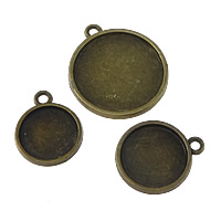 Zink-Legierung Cabochon Weissgold, Zinklegierung, flache Runde, antike Bronzefarbe plattiert, verschiedene Größen vorhanden, frei von Nickel, Blei & Kadmium, Bohrung:ca. 2mm, verkauft von Menge