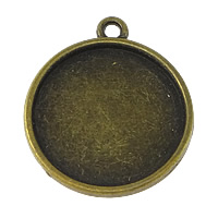 Zink-Legierung Cabochon Weissgold, Zinklegierung, flache Runde, antike Bronzefarbe plattiert, frei von Nickel, Blei & Kadmium, 21x24x2mm, Bohrung:ca. 2mm, Innendurchmesser:ca. 18mm, 200PCs/Menge, verkauft von Menge