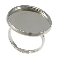 Brass Reuna Ring Base, Messinki, Litteä pyöreä, platina väri päällystetty, säädettävä, nikkeli, lyijy ja kadmium vapaa, 22mm, Sisäläpimitta:N. 20mm, Koko:7, 100PC/erä, Myymät erä