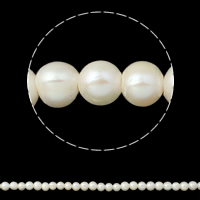 Perlas Patata Freshwater, Perlas cultivadas de agua dulce, natural, Blanco, 8-9mm, agujero:aproximado 2mm, Vendido para aproximado 15 Inch Sarta