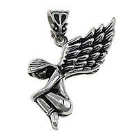 Stainless Steel Pendants Angel blacken Approx Sold By Lot