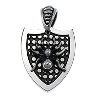 Stainless Steel Pendants Shield blacken Approx Sold By Lot