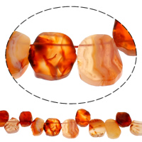 Φυσικά Χάντρες Red Agate, φυσικός, 17x25x8mm-27x33x9mm, Τρύπα:Περίπου 2mm, Περίπου 19PCs/Strand, Sold Per Περίπου 15.3 inch Strand