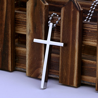 Nerezová ocel Cross Přívěsky, 316L nerezové oceli, Kříž, 28x52mm, Otvor:Cca 2mm, Prodáno By PC