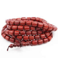 108 Mala kralen, Rozenhout, met Elastische draad, boeddhistische sieraden & 5 streng, 7x9mm, Lengte Ca 38 inch, 25strengen/Lot, 108pC's/Strand, Verkocht door Lot