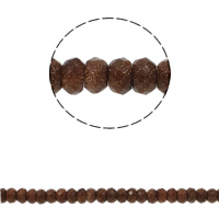 Goldstone Beads, Rondelle, natuurlijk, gefacetteerde, 8x5mm, Gat:Ca 1.5mm, Ca 75pC's/Strand, Per verkocht Ca 15.7 inch Strand