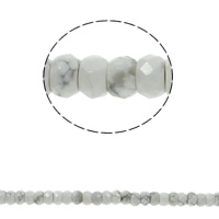 Abalorios de Turquesa, Turquesa blanco natural, Toroidal, natural, facetas, 8x5mm, agujero:aproximado 1.5mm, aproximado 75PCs/Sarta, Vendido para aproximado 15.7 Inch Sarta