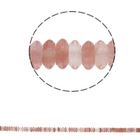 Cherry Quartz Bead, Flad Rund, naturlig, 6.5x3mm, Hole:Ca. 1.5mm, Ca. 134pc'er/Strand, Solgt Per Ca. 15.7 inch Strand