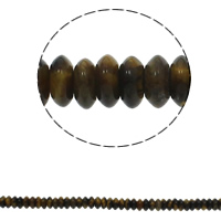 Tiger Eye Kralen, Rond plat, natuurlijk, 6.5x3mm, Gat:Ca 1.5mm, Ca 134pC's/Strand, Per verkocht Ca 15.7 inch Strand