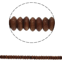 Goldstone Beads, Rond plat, natuurlijk, 6.5x3mm, Gat:Ca 1.5mm, Ca 134pC's/Strand, Per verkocht Ca 15.7 inch Strand