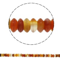 Naturlig röd agat pärlor, Red Agate, Flat Round, 6.5x3mm, Hål:Ca 1.5mm, Ca 134PC/Strand, Såld Per Ca 15.7 inch Strand