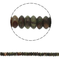 Koraliki unakite, Unakit, Płaskie koło, Naturalne, 6.5x3mm, otwór:około 1.5mm, około 134komputery/Strand, sprzedawane na około 15.7 cal Strand