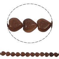 Goldstone Beads, Hart, natuurlijk, 12x5mm, Gat:Ca 1.5mm, Ca 36pC's/Strand, Per verkocht Ca 15.7 inch Strand