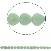 Zelená Aventurine Korálek, Srdce, přírodní, 14x6mm, Otvor:Cca 1.5mm, Cca 36PC/Strand, Prodáno za Cca 15.7 inch Strand