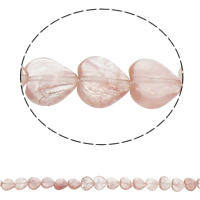 Cherry Quartz Bead, Heart, naturlig, 12x5mm, Hole:Ca. 1.5mm, Ca. 36pc'er/Strand, Solgt Per Ca. 15.7 inch Strand