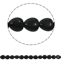 Natural Black Agaat kralen, Zwarte Agaat, Hart, natuurlijk, 12x5mm, Gat:Ca 1.5mm, Ca 36pC's/Strand, Per verkocht Ca 15.7 inch Strand