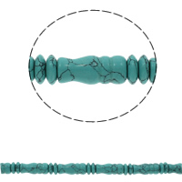 Tyrkysové korálky, Syntetický Turquoise, modrý, 12x4mm, 12x28mm, Otvor:Cca 1.5mm, Cca 30PC/Strand, Prodáno za Cca 14.9 inch Strand