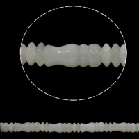 Jade White Üveggyöngy, természetes, 12x4mm, 12x28mm, Lyuk:Kb 1.5mm, Kb 30PC-k/Strand, Naponta eladott Kb 14.9 inch Strand