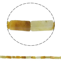 Naturlige gule Agate perler, Gul Agate, Rektangel, 6x12x4mm, Hole:Ca. 1.5mm, Ca. 33pc'er/Strand, Solgt Per Ca. 15.7 inch Strand