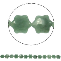 Aventurine Glas Bead, Flower, nádúrtha, 13x15x5mm, Poll:Thart 1.5mm, Thart 28ríomhairí pearsanta/Snáithe, Díolta Per Thart 15.7 Inse Snáithe