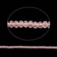 Rondelle Crystal Pärlor, Kristall, imitation CRYSTALLIZED™ kristaller, Lt Peach, 3x4mm, Hål:Ca 1mm, Längd Ca 19.5 inch, 10Strands/Bag, Säljs av Bag