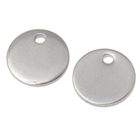 Stainless Steel Pendants Flat Round original color Approx 1mm Sold By Bag