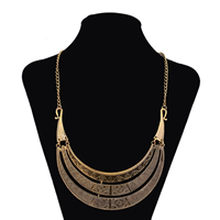 Fashion Statement Necklace Zinc Alloy with 2lnch extender chain antique gold color plated twist oval chain nickel lead & cadmium free 50mm Length Approx 17 Inch Sold By Lot