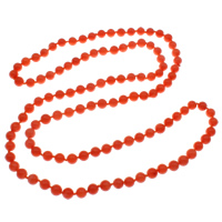 Coral Trui Collier, Natuurlijke Coral, Ronde, roodachtig oranje, 8mm, Per verkocht Ca 39 inch Strand