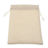 Linnen Koord Bag, met Nylon Koord, Rechthoek, beige, 120x160x3mm, 100pC's/Bag, Verkocht door Bag