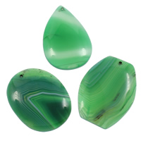 Pendentif Agate dentelle, agate lace, naturel, vert, 32x54x5mm-40x60x5mm, Trou:Environ 1mm, 10PC/sac, Vendu par sac