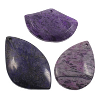 Corcra agate Pendants, Agate Corcra, nádúrtha, measctha, 28x51x8mm-40x67x8mm, Poll:Thart 1mm, 10ríomhairí pearsanta/Mála, Díolta De réir Mála