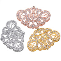 Zircon cubique Micro Pave laiton Connecteur, fleur, Placage, pavé de micro zircon & multi boucles, plus de couleurs à choisir, 31x22mm, Trou:Environ 2mm, 5PC/lot, Vendu par lot