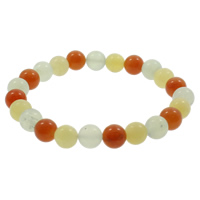 agate arc-en-ciel bracelet, Rond, naturel, 8mm, Longueur Environ 7.5 pouce, 5Strandstoron/sac, Vendu par sac