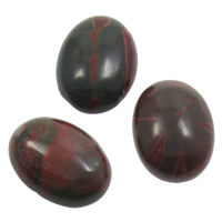 Jasper Picasso Cabochon, Flad Oval, naturlig, flad bagside, rød, 15x20x6mm, 10pc'er/Bag, Solgt af Bag