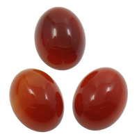 Red Agate Cabochon, Flat Oval, naturlig, platt baksida, 15x20x9mm, 10PC/Bag, Säljs av Bag